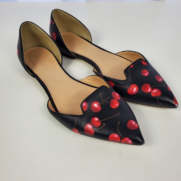 J. Crew Leather Cherry Point Toe Flats Womens Size 7.5